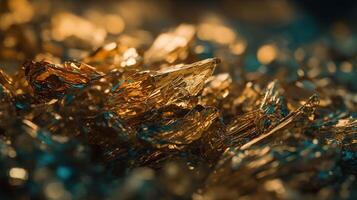 Close-up of Beautiful Crystals with Radiant Shine and Unique Formation. photo