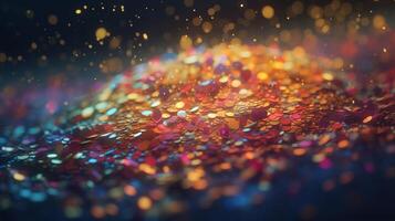 Sparkling Luxury. Glitter, Bokeh Sparkles, and Particles. photo