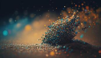 Sparkling Luxury. Glitter, Bokeh Sparkles, and Particles. photo