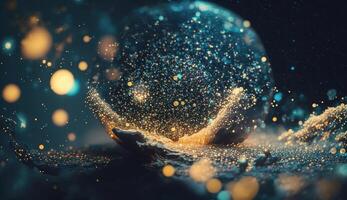 Sparkling Luxury. Glitter, Bokeh Sparkles, and Particles. photo