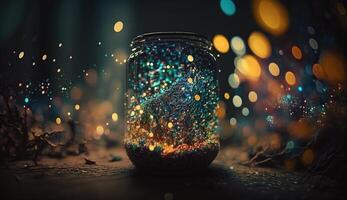 Sparkling Luxury, Glitter, Bokeh Sparkles, and Particles. photo