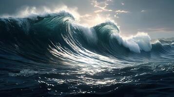 Powerful Swells of the Ocean. photo