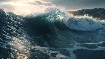 Powerful Swells of the Ocean. photo