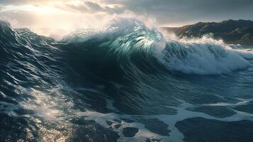 Powerful Swells of the Ocean. photo