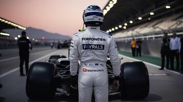 un f1 conductor espera el carrera. generativo ai foto