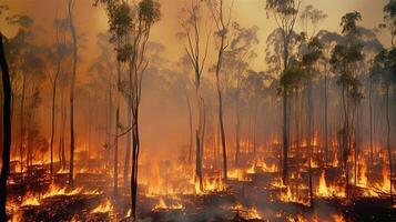 el devastador impacto de bosque incendios generativo ai foto