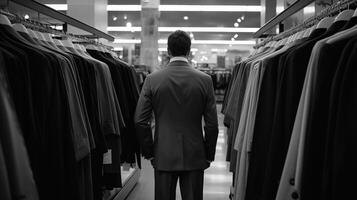 Business Suit Shopping in a Department Store. photo