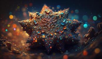Sparkling Luxury. Glitter, Bokeh Sparkles, and Particles. photo