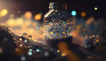 Sparkling Luxury, Glitter, Bokeh Sparkles, and Particles. photo