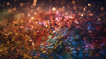 Sparkling Luxury. Glitter, Bokeh Sparkles, and Particles. photo