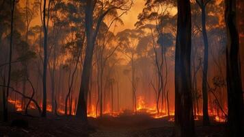 el devastador impacto de bosque incendios generativo ai foto