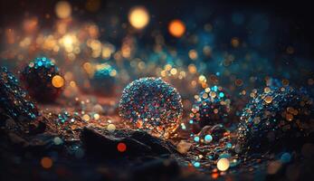 Sparkling Luxury. Glitter, Bokeh Sparkles, and Particles. photo