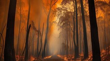 el devastador impacto de bosque incendios generativo ai foto