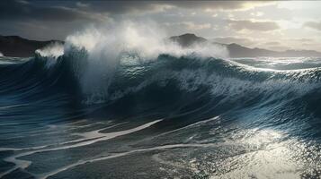 Powerful Swells of the Ocean. photo