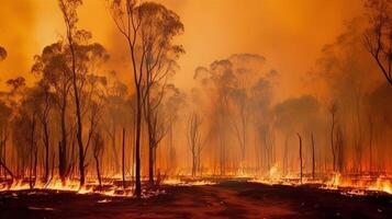 el devastador impacto de bosque incendios generativo ai foto