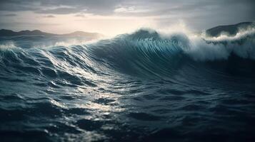 Powerful Swells of the Ocean. photo