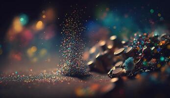 Sparkling Luxury, Glitter, Bokeh Sparkles, and Particles. photo