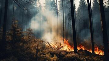 el devastador impacto de bosque incendios generativo ai foto