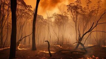 el devastador impacto de bosque incendios generativo ai foto