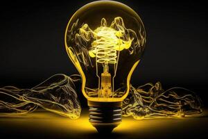 Yellow light bulb. photo