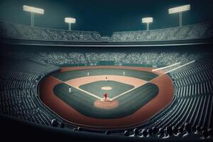 Baseball bat in the stadium. AI Generated photo