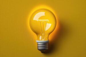 Yellow light bulb. photo