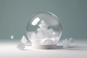 Snowball with snowflakes. Generate Ai photo