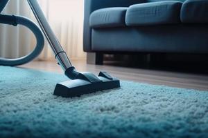 Carpet vacuum cleaning. Generate Ai photo