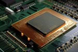Small microchip rectangular. Generate Ai photo