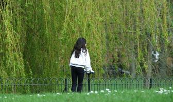 Beautiful Low Angle View of Wardown Public Park of Luton England Great Britain. Image was Captured on 07-April-2023 photo