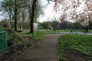 Beautiful Low Angle View of Wardown Public Park of Luton England Great Britain. Image was Captured on 07-April-2023 photo