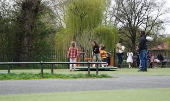 Beautiful Low Angle View of Wardown Public Park of Luton England Great Britain. Image was Captured on 07-April-2023 photo