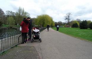 Beautiful Low Angle View of Wardown Public Park of Luton England Great Britain. Image was Captured on 07-April-2023 photo