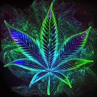 Psychedelic cannabis leaf. . Not based on any actual scene or pattern photo