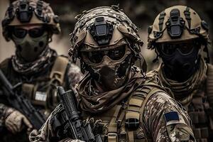 US Army Special Forces Group soldier. Neural network photo