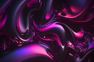 Detailed glossy abstract liquid silk fabric texture background in motion moment, Purple silk satin fabric. Neural network photo