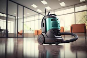 vacuum cleaner in the house cleaning concept. Neural network photo