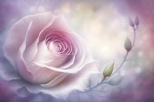 Sweet color roses in soft style for background. Neural network photo