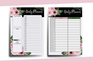 Planner To Do List Zinnia and Peony Flower Design Template vector