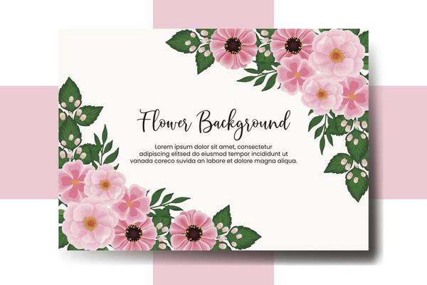 Wedding banner flower background, Digital watercolor hand drawn Zinnia and Peony flower design Template
