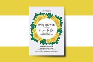 bebé ducha saludo tarjeta amarillo Rosa flor diseño modelo vector