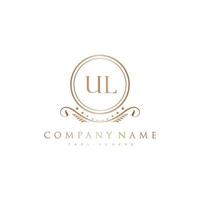 UL Letter Initial with Royal Luxury Logo Template vector