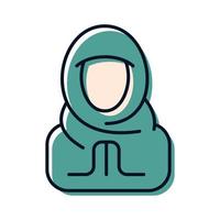 muslim woman avatar religion islamic icon button vector illustration