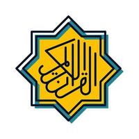 calligraphy translation al quran al karim religion islamic icon button vector illustration