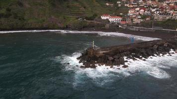 Pier at Seixal, Madeira in Portugal by Drone 3 video