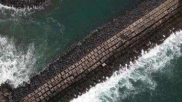 Povoacao Pier in Sao Miguel in the Azores by Drone 8 video