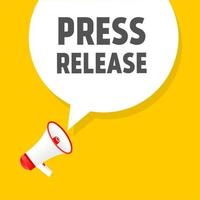 Press release banner. speech bubble icon megaphone. Vector illustration template advertising design.