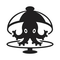 octopus drawing in food tray vector