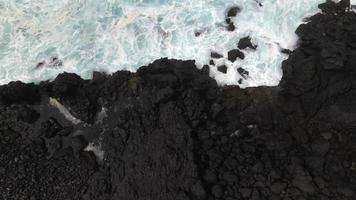 Waves at Mosteiros in Sao Miguel, the Azores video