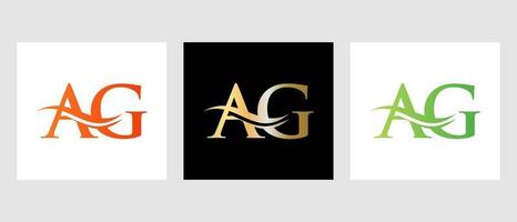 Letter AG Logo Design. AG Logotype Template vector